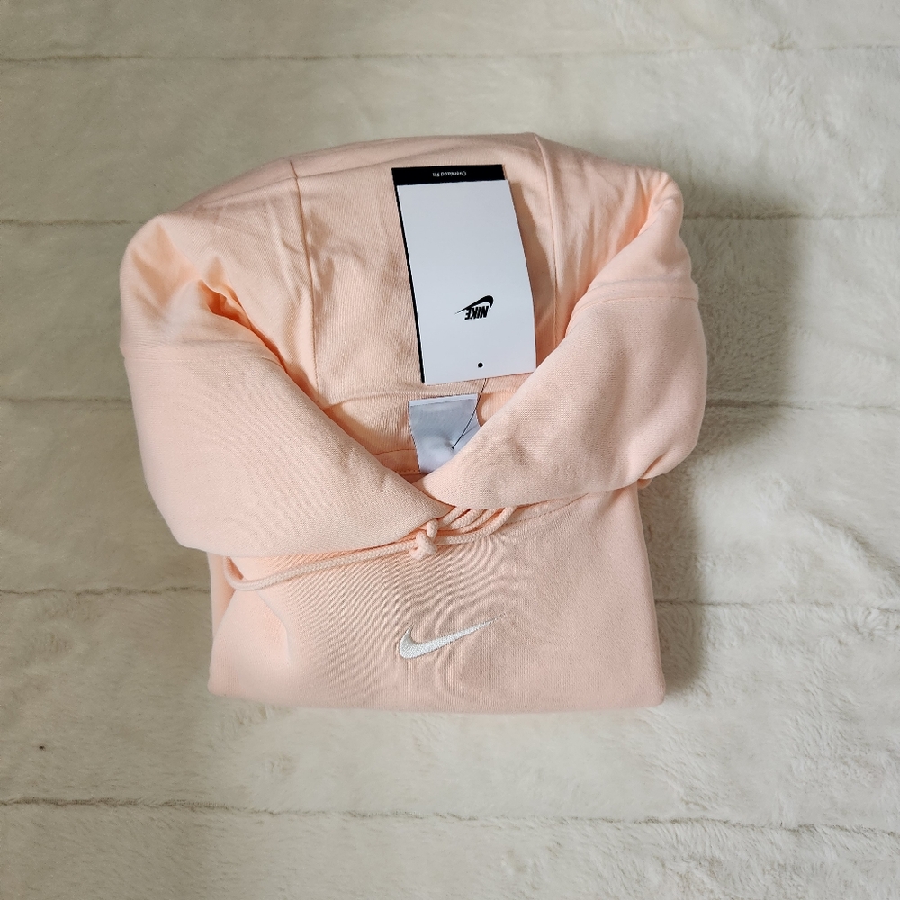 Nike phoenix oversized Peach Hoodie with White Logo